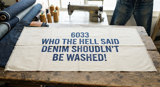 6033 WHO THE HELL SAID DENIM SHOULDN'T BE WASHED! Tenugui